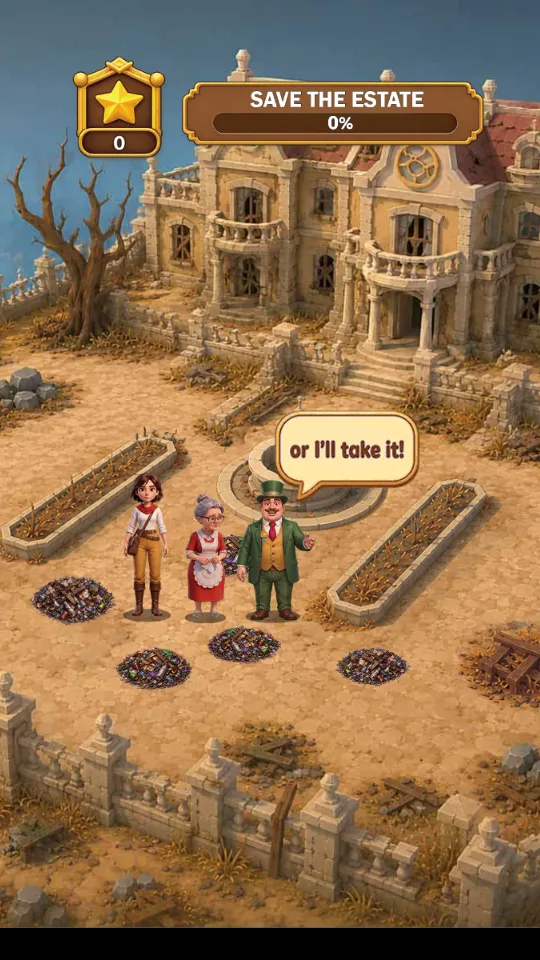 Estate Restored: 2D playable ad made with HTML5